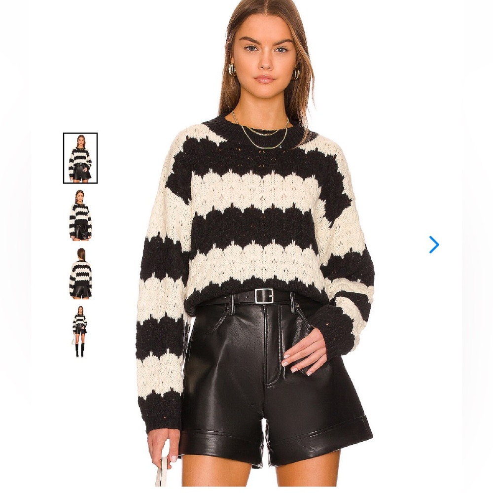 LINE & DOT xREVOLVE Beckett Sweater Black and Ivory Size Small